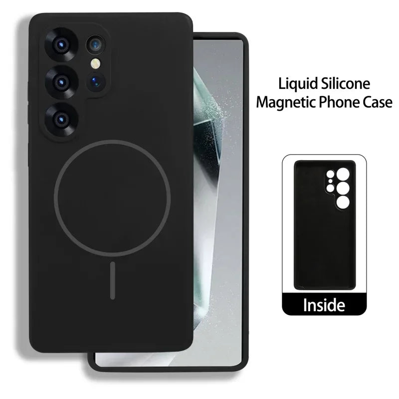 Official Liquid Silicone Magnetic Phone Case For Samsung