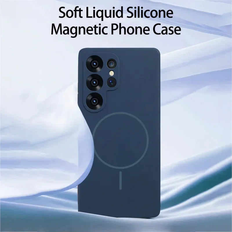 Official Liquid Silicone Magnetic Phone Case For Samsung
