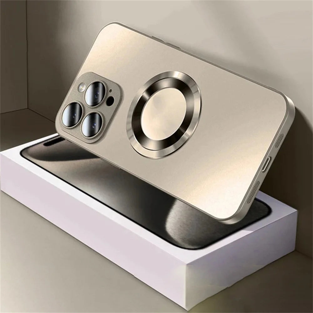 Original AG Frosted Glass Magnetic Phone Case For iPhone