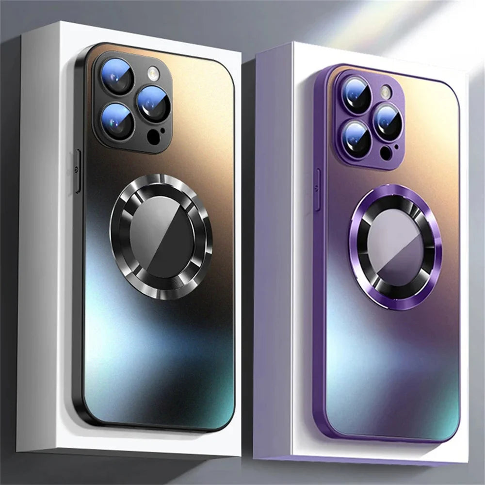 Original AG Frosted Glass Magnetic Phone Case For iPhone