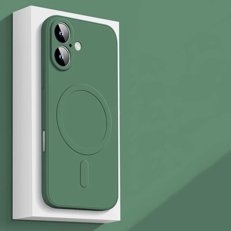 Original Liquid Soft Silicone Magnetic Case For iPhone