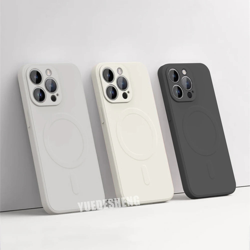 Original Liquid Soft Silicone Magnetic Case For iPhone