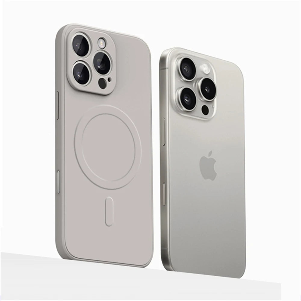 Original Liquid Soft Silicone Magnetic Case For iPhone
