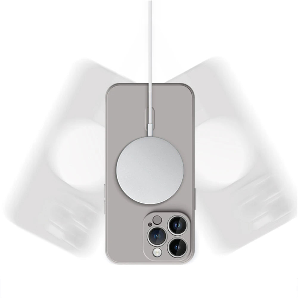 Original Liquid Soft Silicone Magnetic Case For iPhone