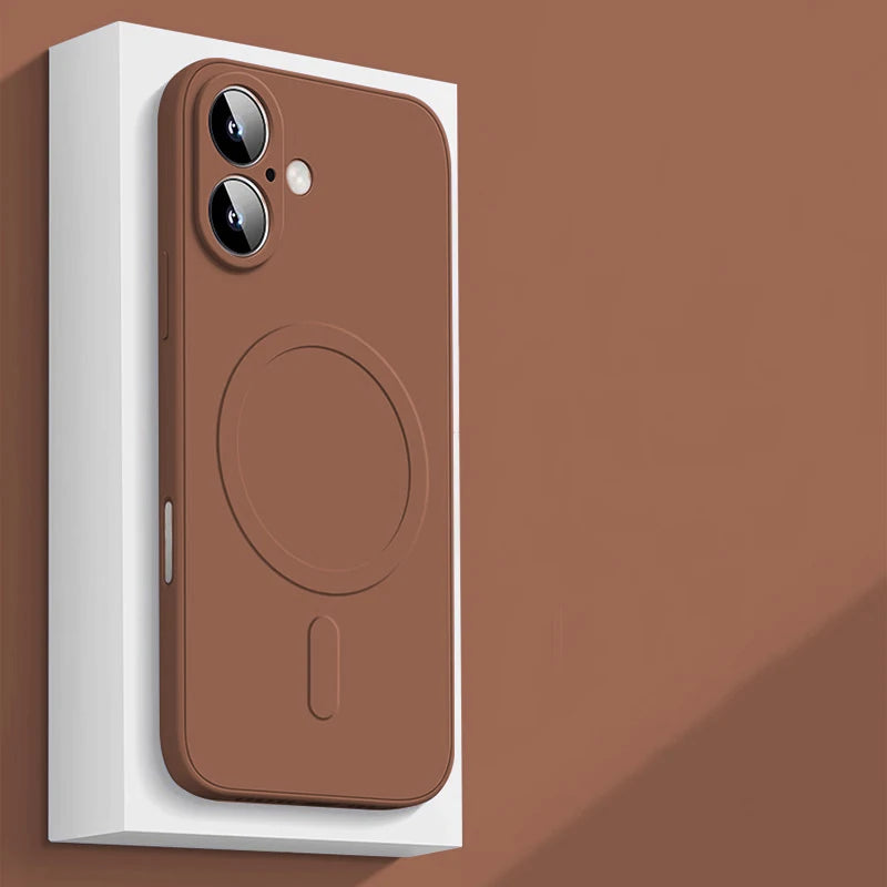 Original Liquid Soft Silicone Magnetic Case For iPhone