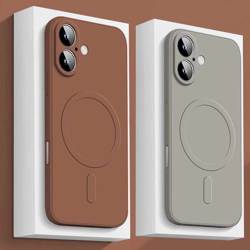 Original Liquid Soft Silicone Magnetic Case For iPhone