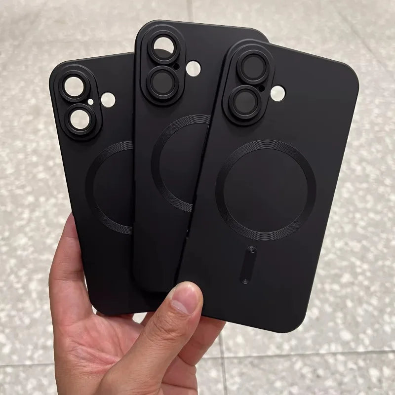 Plain Liquid Silicone Soft Magnetic Wireless Charge Case For iPhone