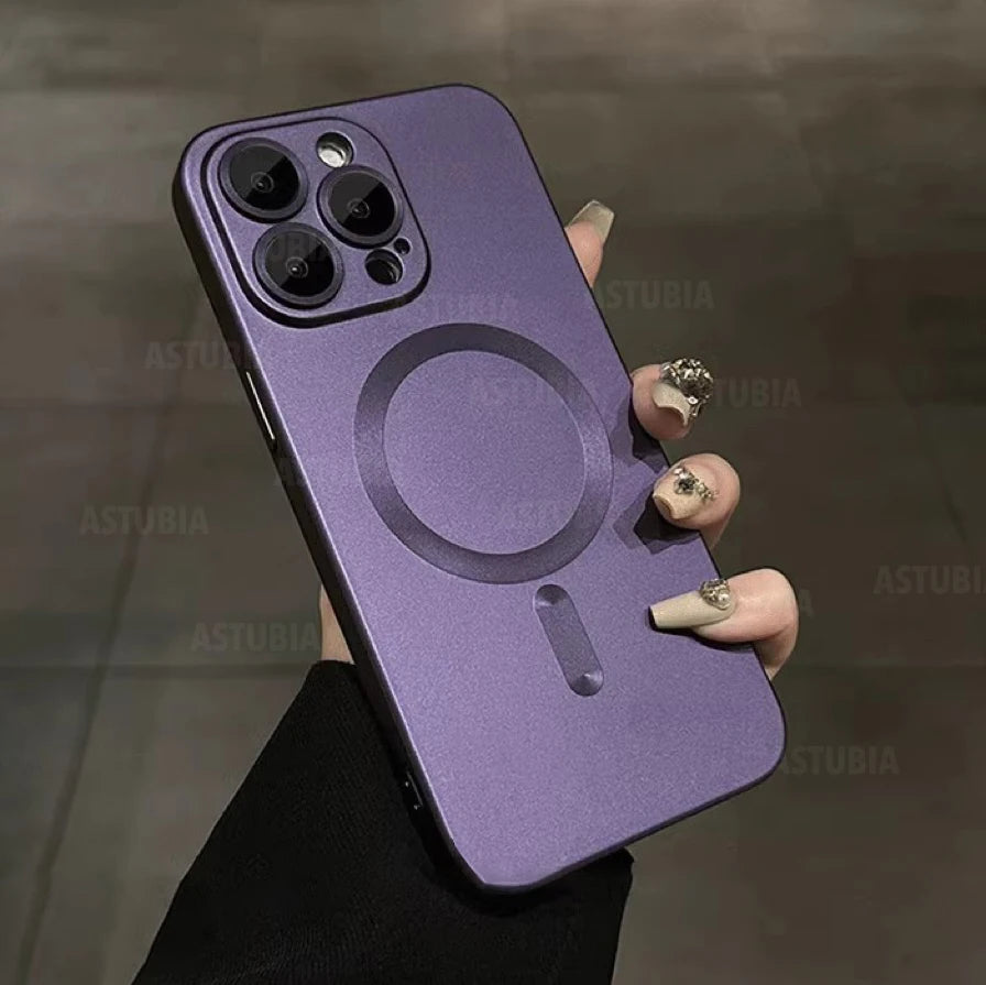 Plain Liquid Silicone Soft Magnetic Wireless Charge Case For iPhone