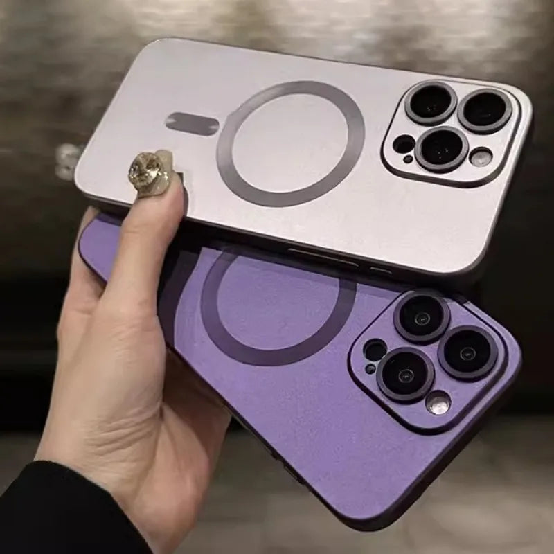 Plain Liquid Silicone Soft Magnetic Wireless Charge Case For iPhone