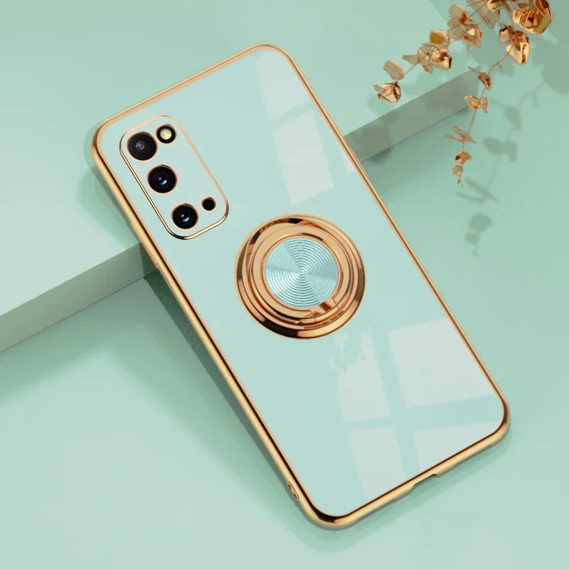 Solid color all inclusive lens with circular holder phone case suitable for Samsung