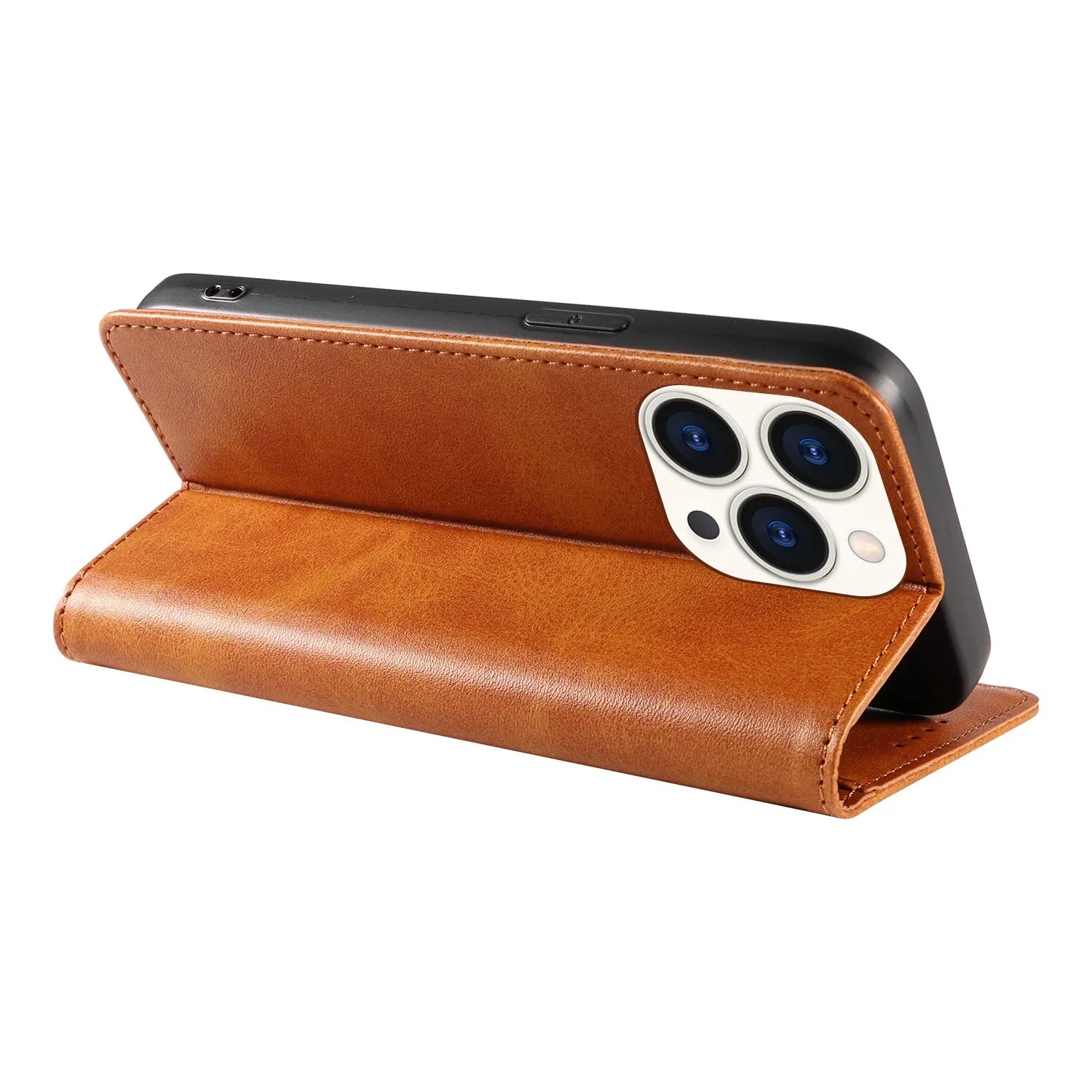 Retro leather Magnetic flip phone case For iphone