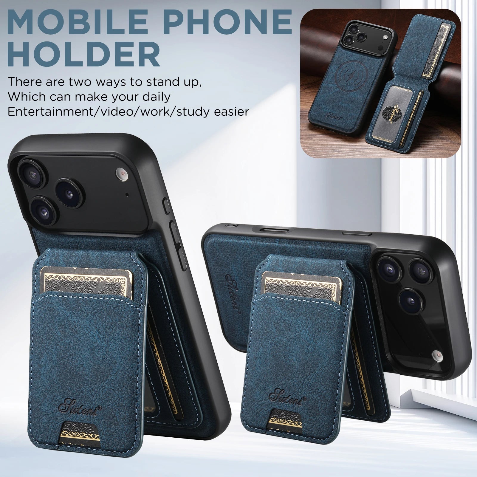 2-in-1 Magnetic Card Holder Phone Case For iPhone