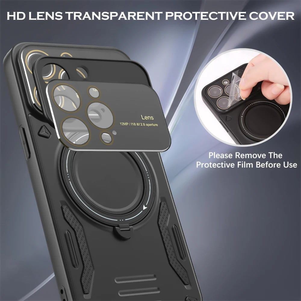 Military Armor Fold Ring Bracket Phone Case For iPhone