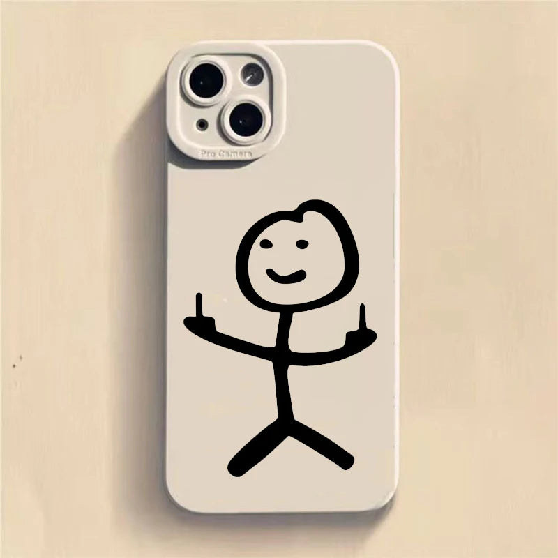 Cartoon Matchman Matte Silicone Case For iPhone
