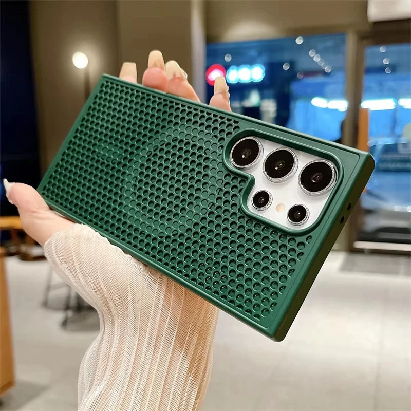 Breathable, shockproof, heat-dissipating magnetic phone case for Samsung