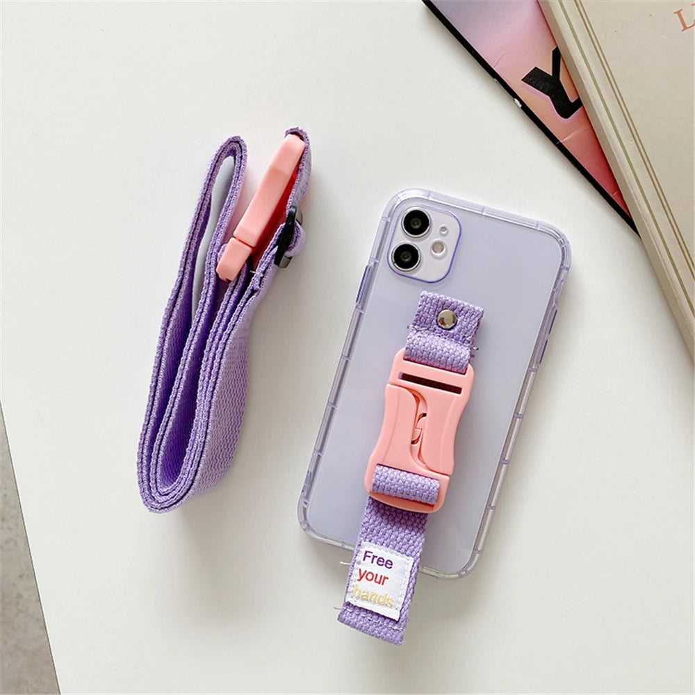 Fluorescent wristband transparent silicone phone case for iPhone
