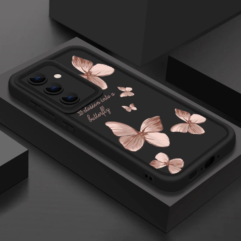 Gold Butterfly Soft TPU Case For Samsung Galaxy