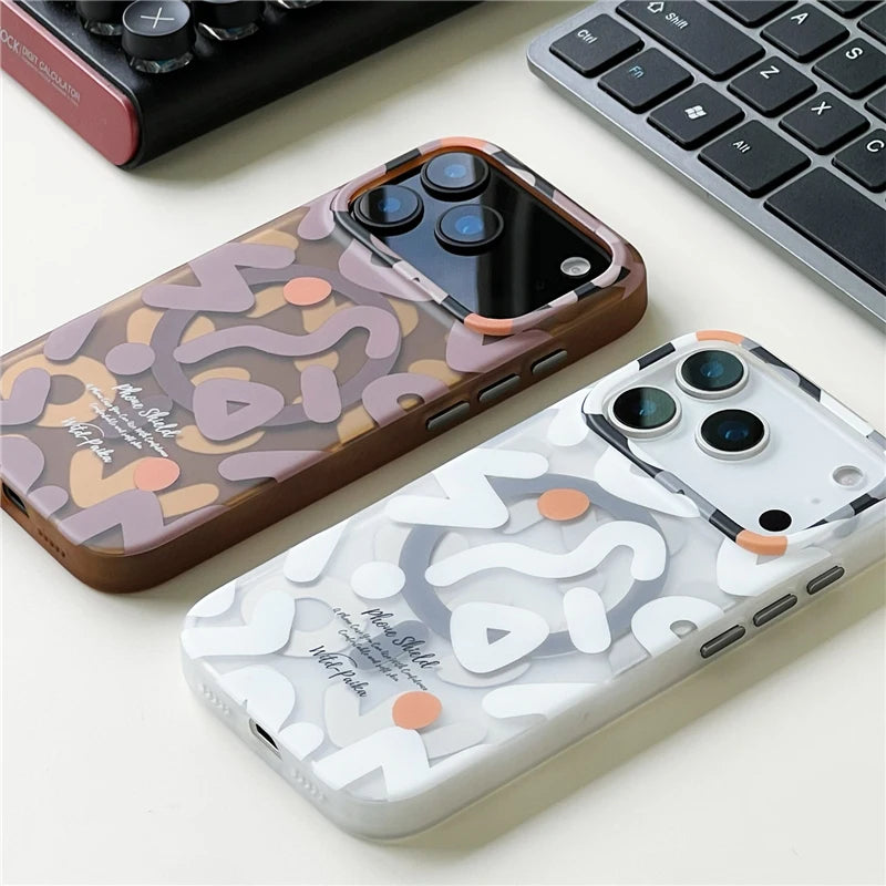Trendy Graffiti Pattern for Magsafe Wireless Charge Case For iPhone