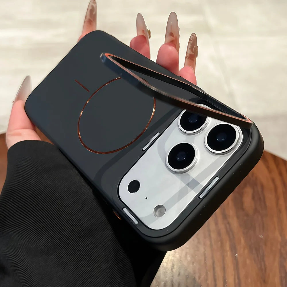 Gold-plated fine-ring magnetic case for iPhone