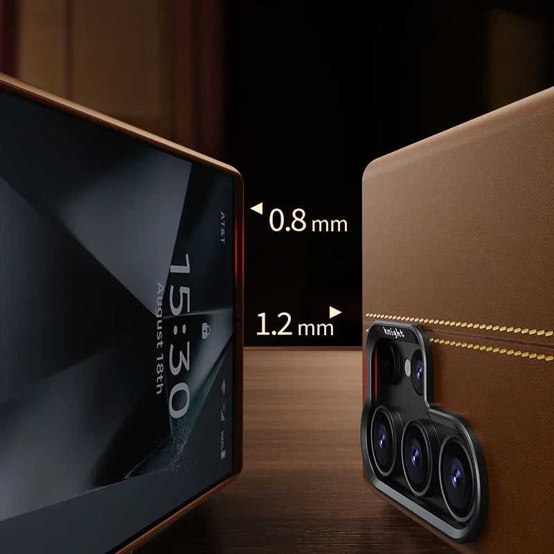 Solid Color Retro Leather Case for Samsung Matte Anti-Fingerprint Cover