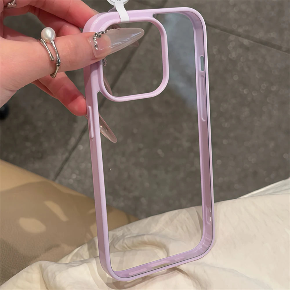 Luxury Clear Candy Color Case  For iPhone