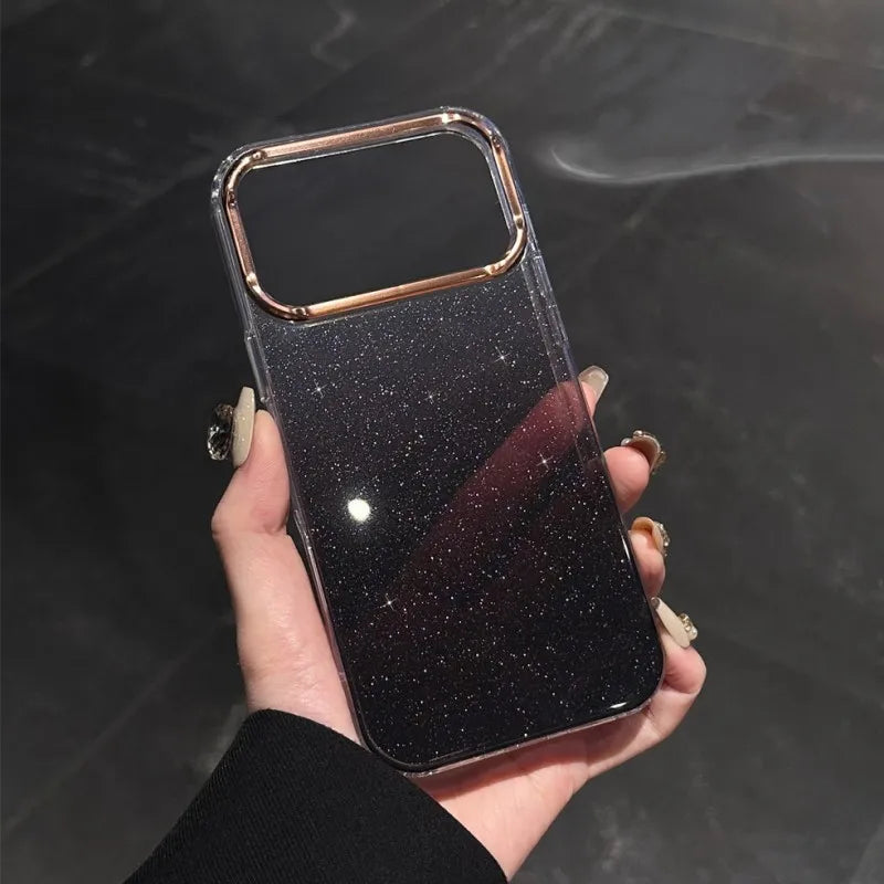 Bling Glitter Gradient Color Clear Case For iPhone