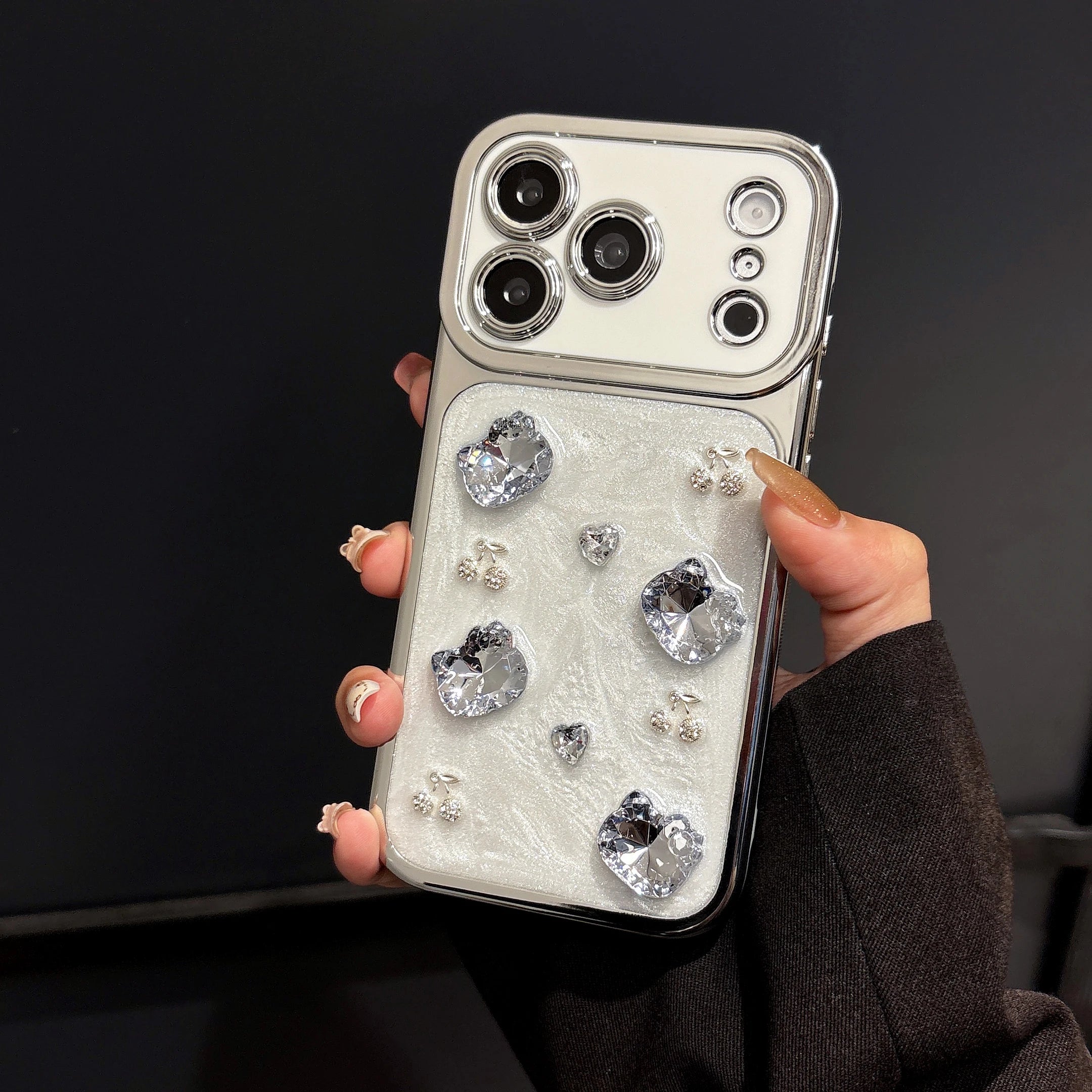 Crystal Bloom Quiet Luxury Phone Case for iPhone