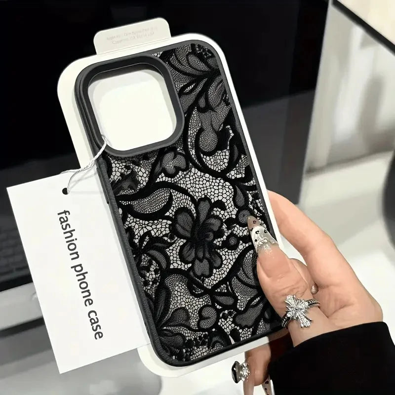 New Style Black Lace Pattern Phone Case For iPhone