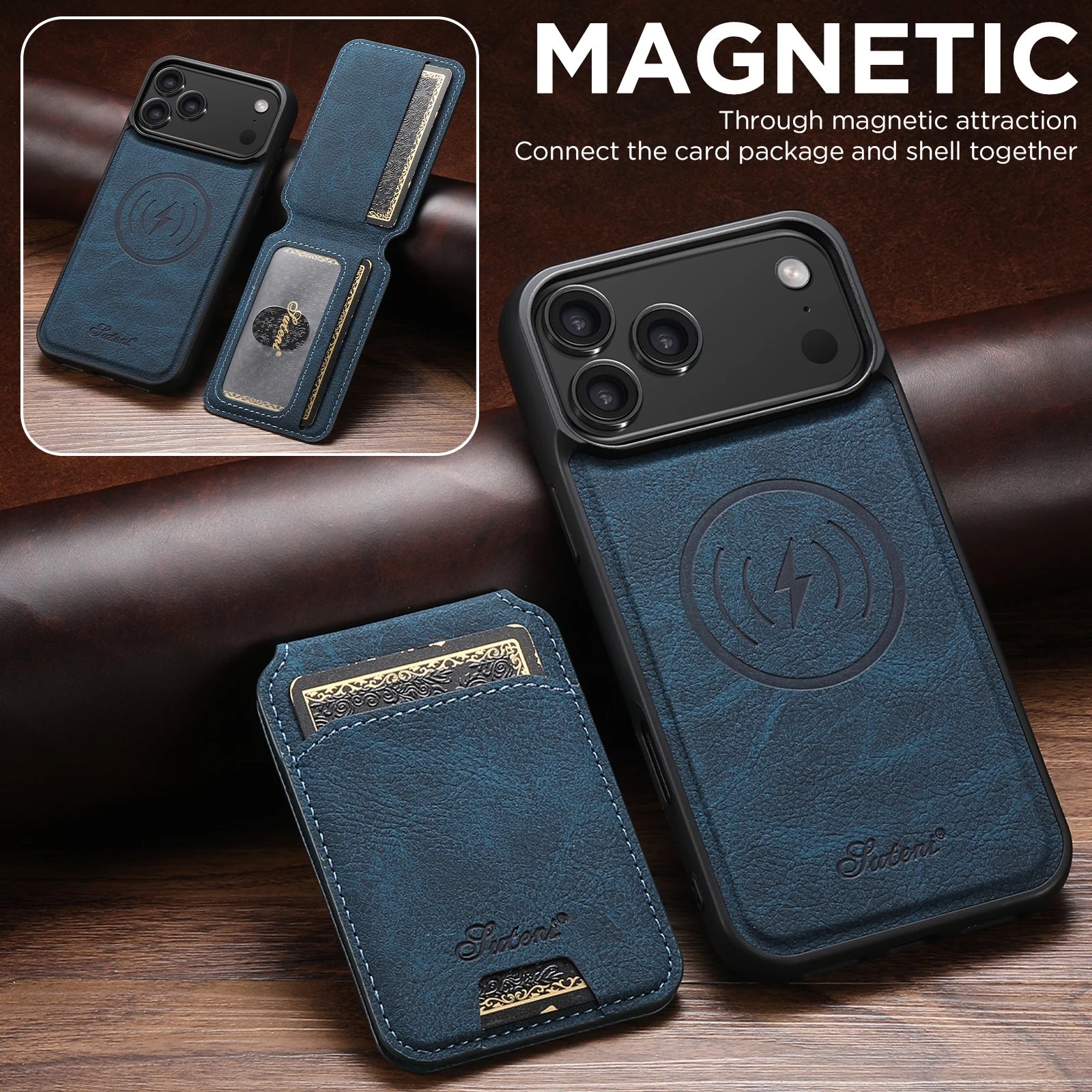 2-in-1 Magnetic Card Holder Phone Case For iPhone