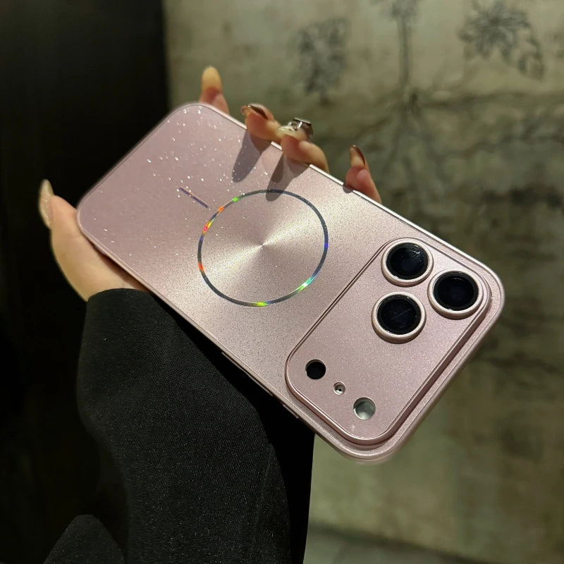 Magnetic Glitter Aurora Glossy Phone Case For Magsafe iPhone