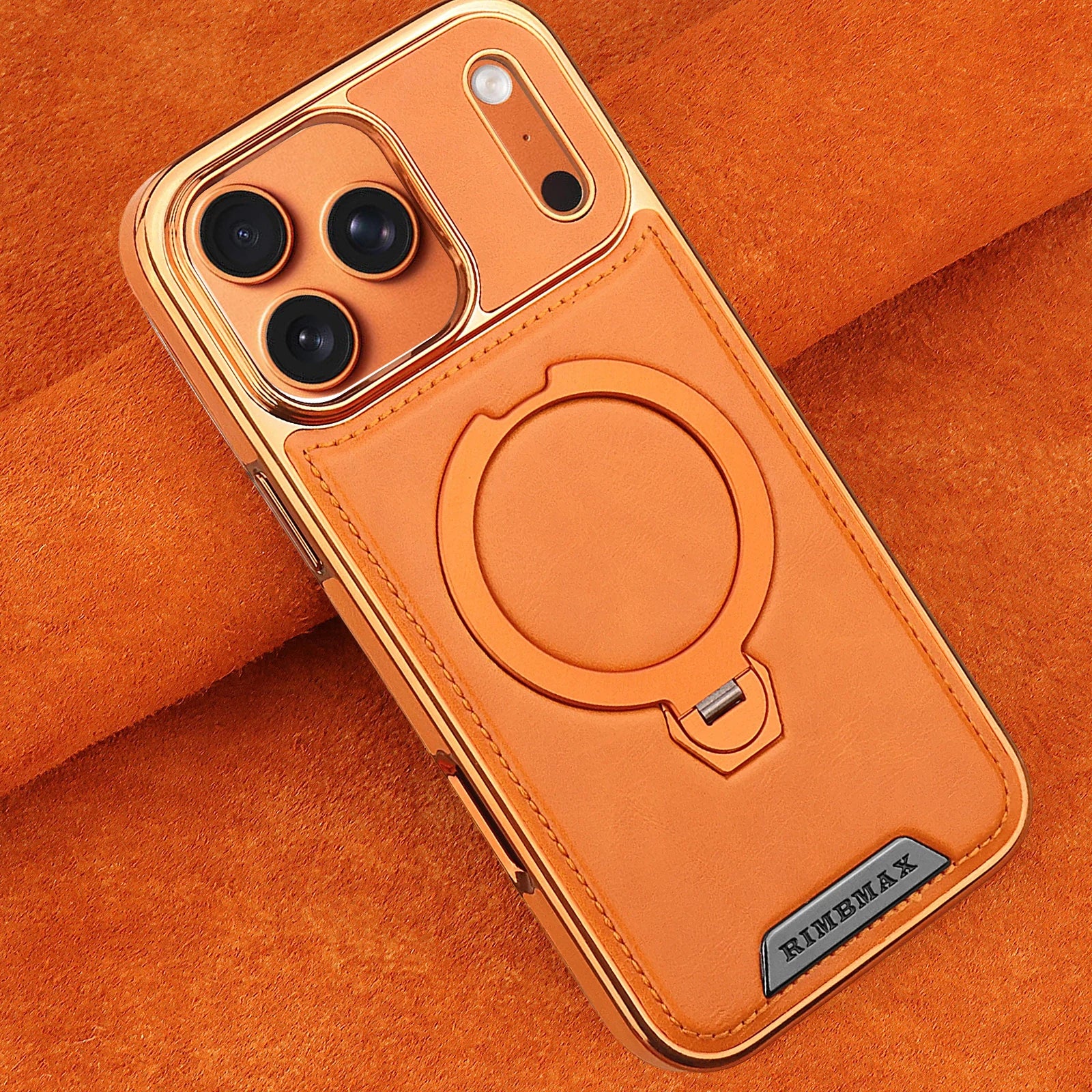 Magnetic Rotat Bracket Luxury Leather Phone Case For iPhone