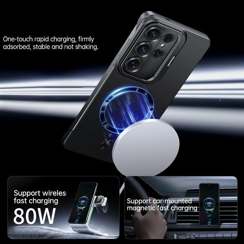 Lens Holder Frameless Magnetic Case For Samsung