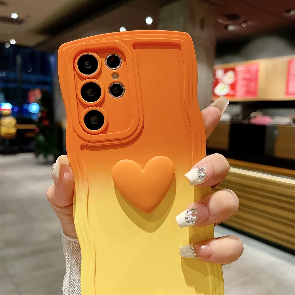 Gradient Love Wave Border Phone Case for Samsung