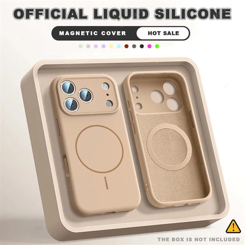 Magnetic Liquid Silicone Phone Case For iPhone