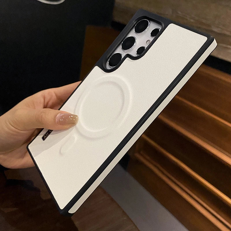 Luxury matte leather shock-absorbing soft phone case suitable for Samsung