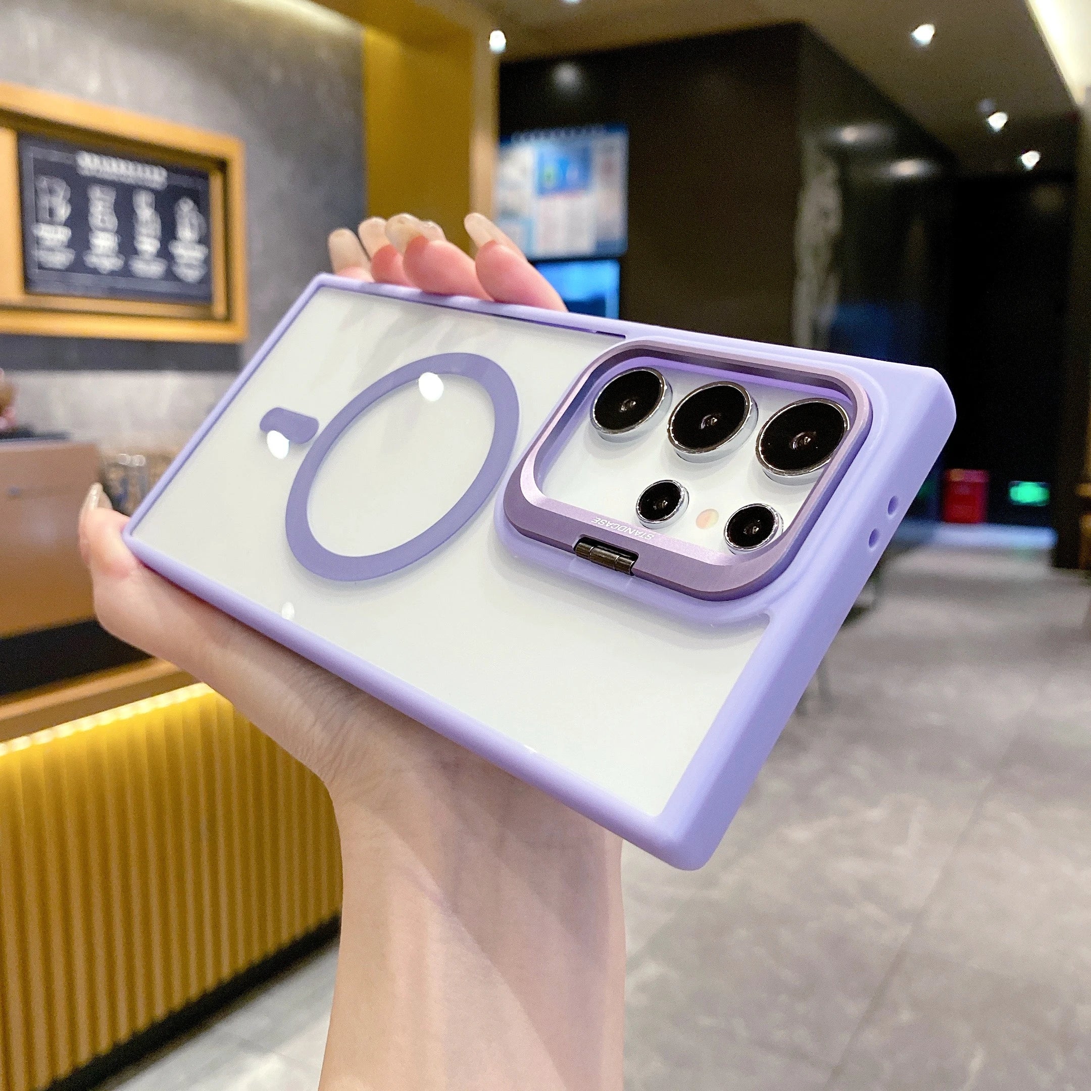 Hidden Camera Lens Holder Clear Case For Samsung