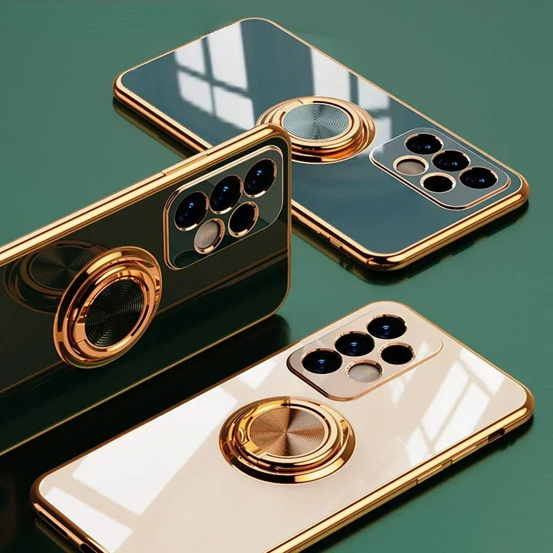 Luxury Plated Ring Holder Case for Samsung A-series and S-series