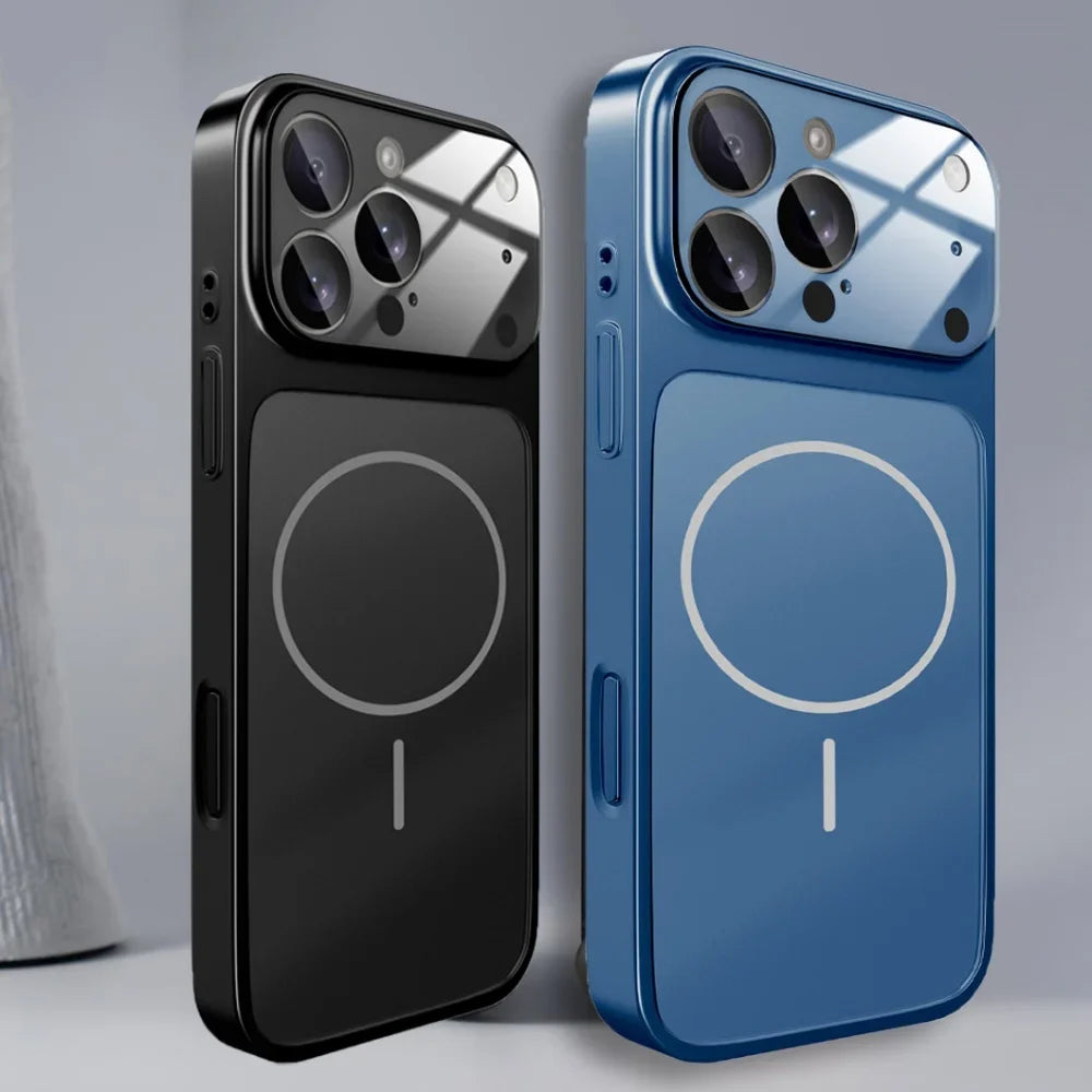 Frosted Large Window Case with Lens Film For iPhone