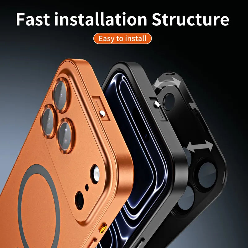 Aluminum Alloy Snap Frame Magnetic Magsafe Case For iPhone