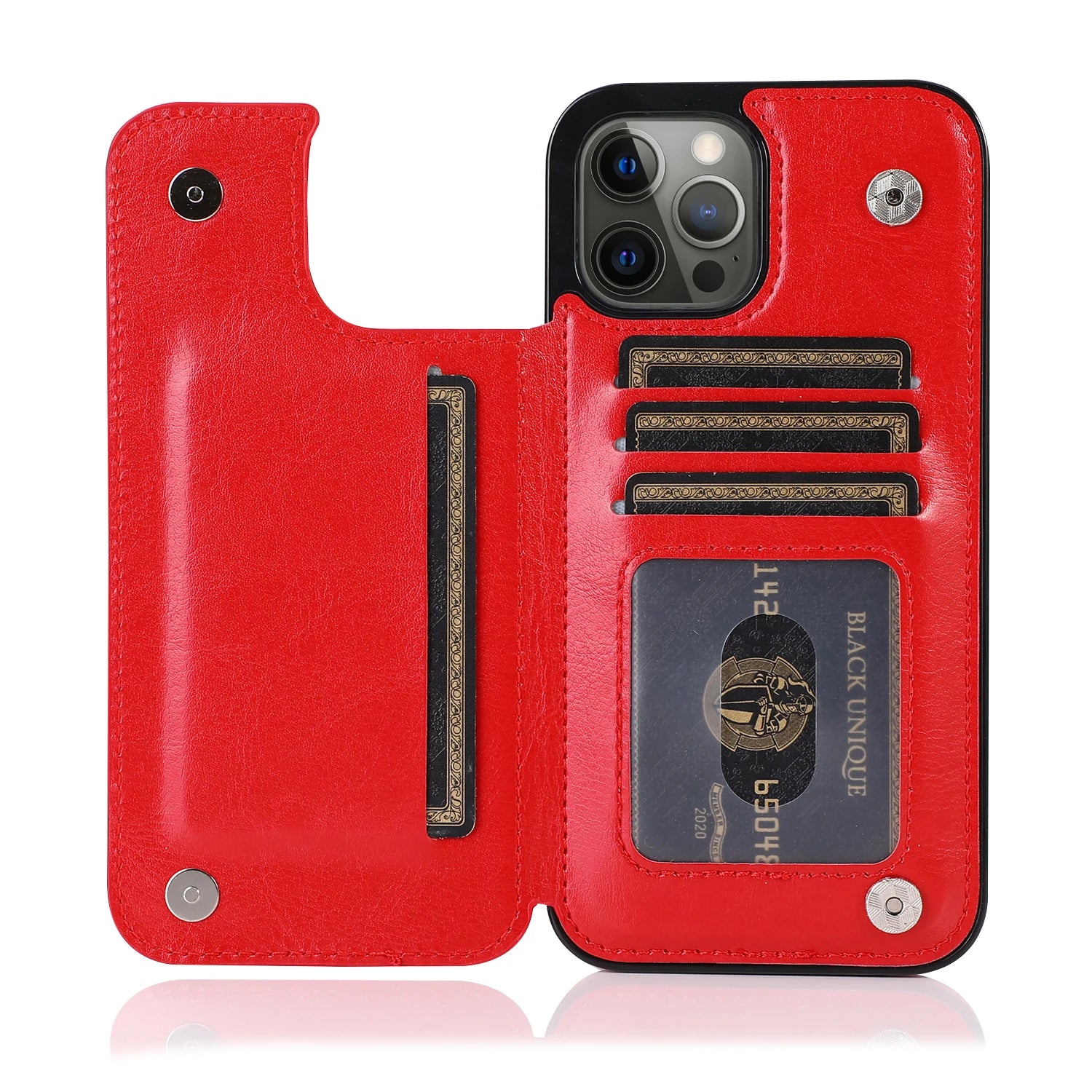 Luxury PU Leather Wallet Case For iPhone 