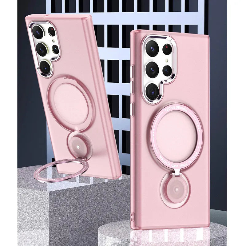 360° Swivel Stand Case For Samsung Electroplated Lens Hole Cover