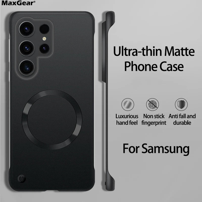 Matte metallic frameless PC hard shell phone case for Samsung