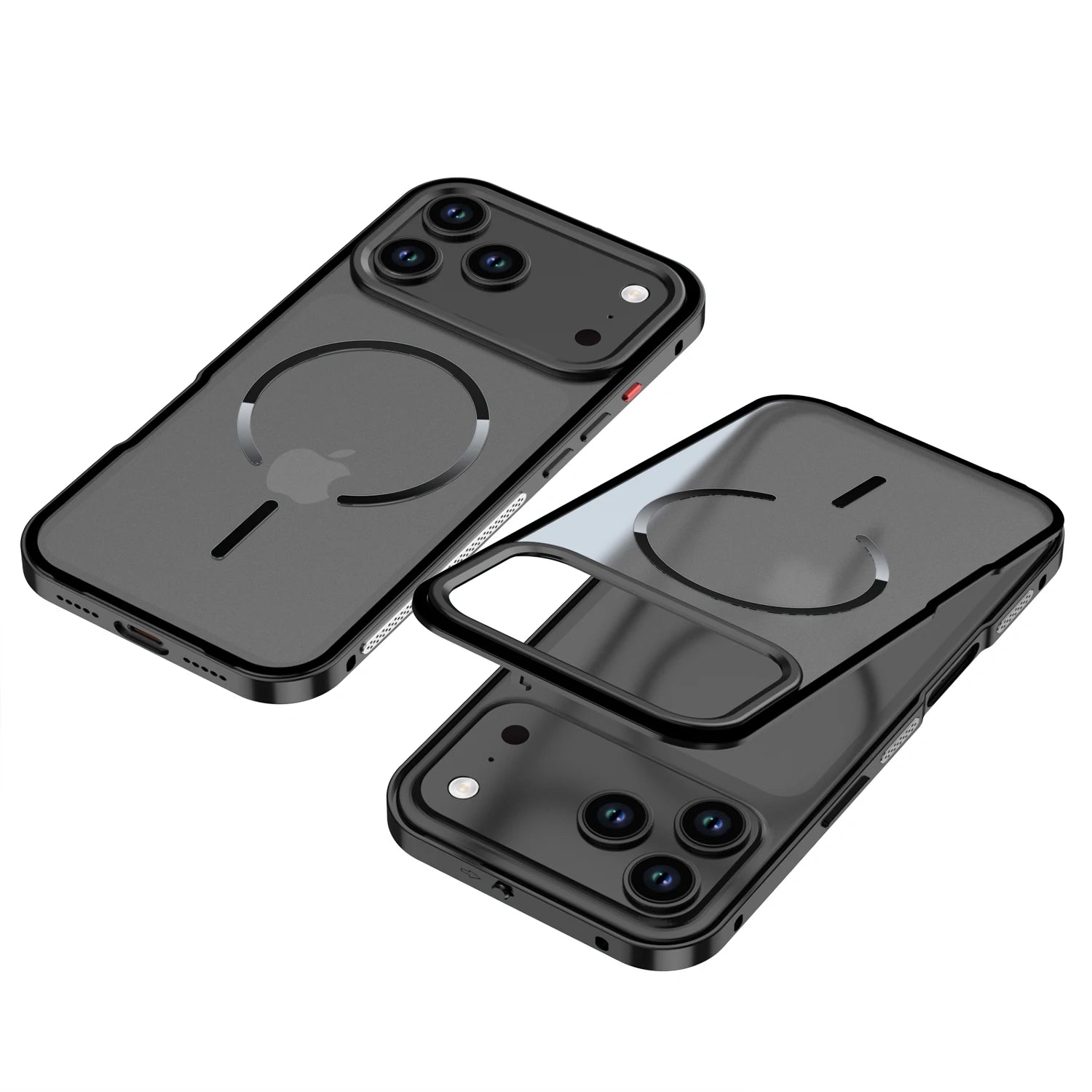 Metal Frame Frosted Magnetic Phone Case For iPhone