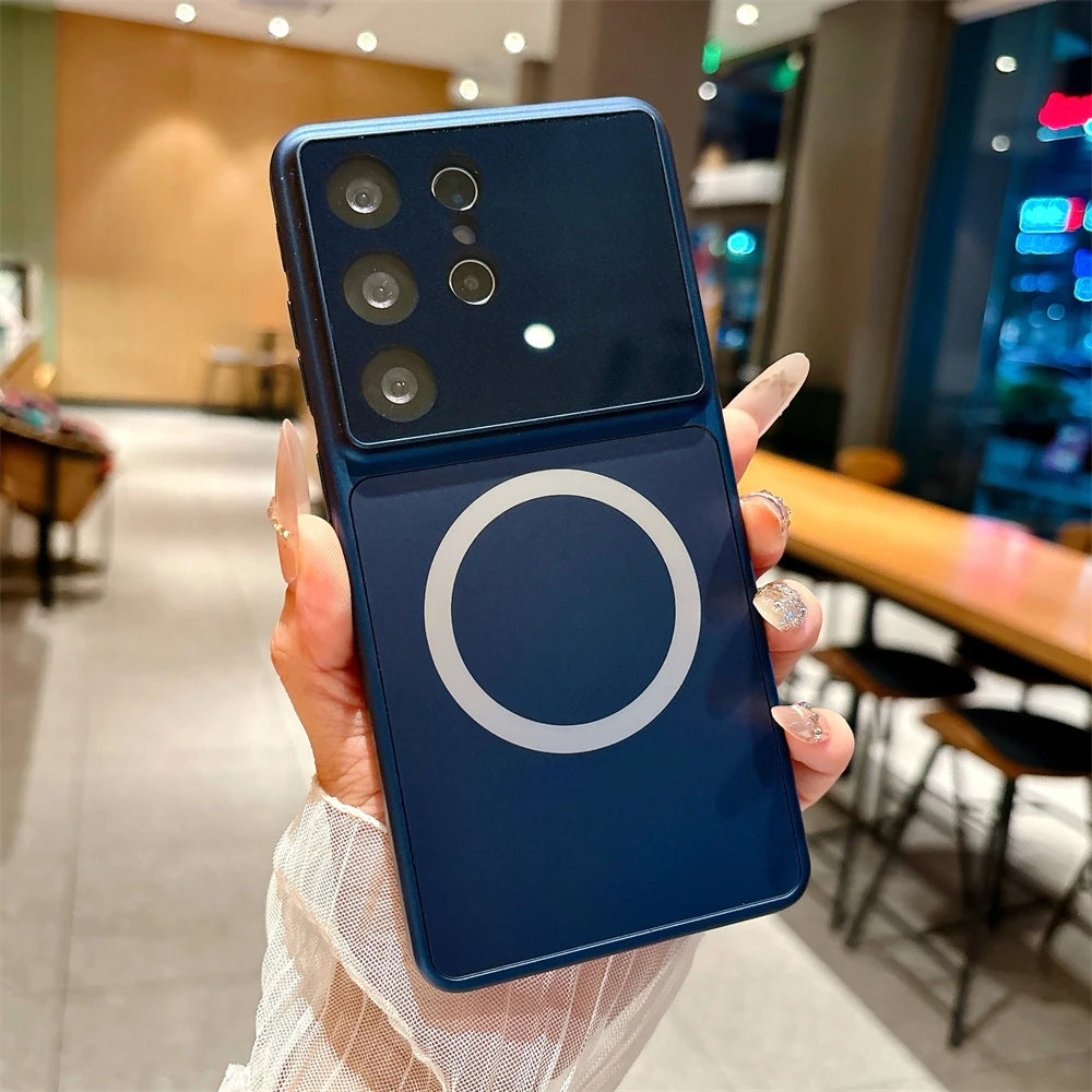 Glass Lens Film Magnetic Case for Samsung for Magsafe
