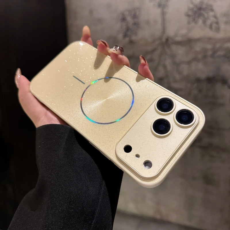 Magnetic Glitter Aurora Glossy Phone Case For Magsafe iPhone