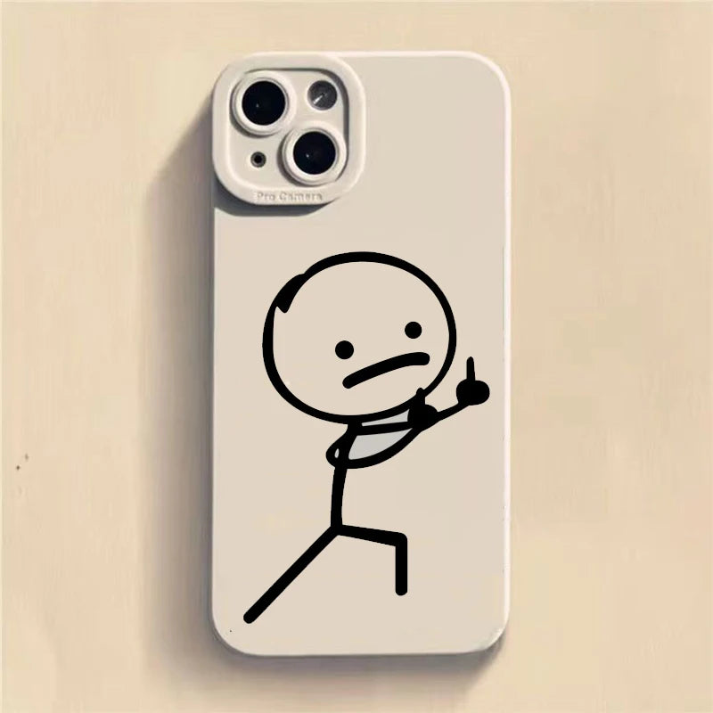 Cartoon Matchman Matte Silicone Case For iPhone