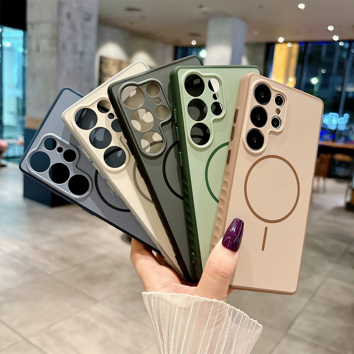 Matte Magnetic Protective Case For Samsung Galaxy