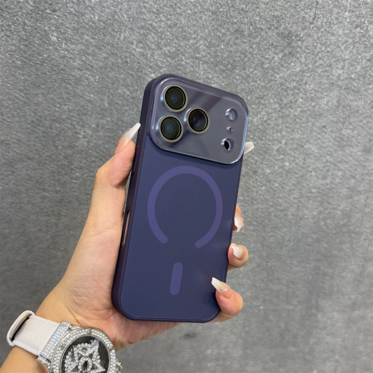 Matte AG Large Window Magnetic Case for iPhone  – Shockproof, Slim & Anti-Fingerprint Design