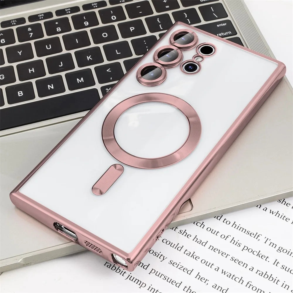 Luxury Transparent Plating Phone Case For Samsung