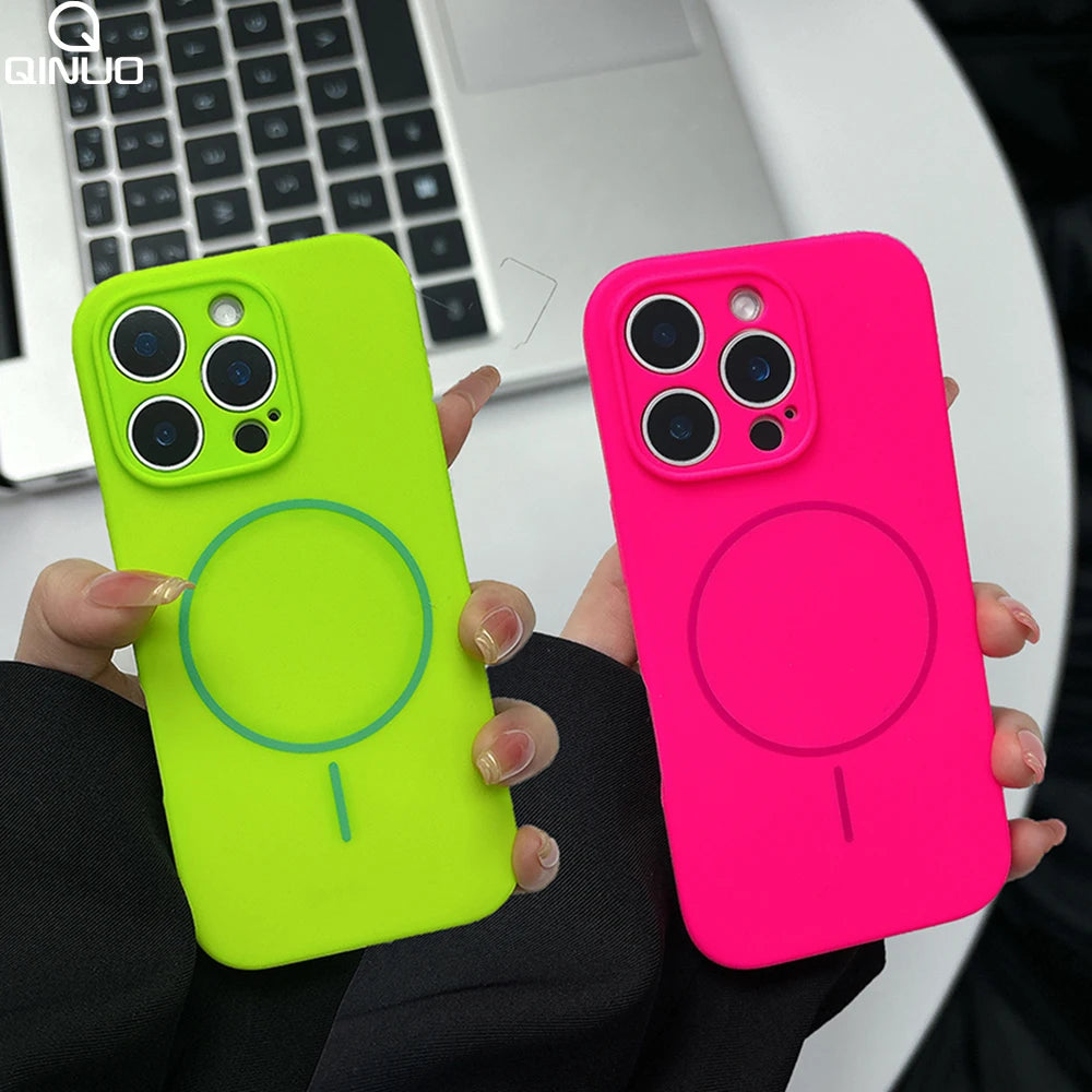 Excellent fluorescent matte silicone phone case for iPhone